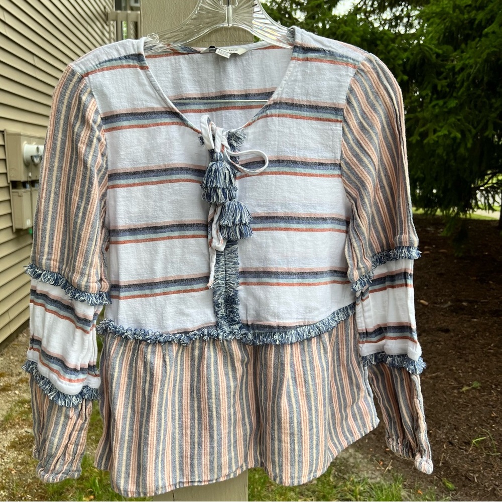 American Eagle Outfitters Long Sleeve Boho Blouse